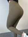 Gerippte Damen Leggings olivgrün