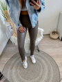 Leder-Leggings für Damen grau