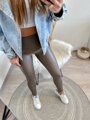 Leder-Leggings für Damen grau
