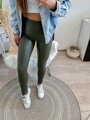 Damen Leder-Leggings grün