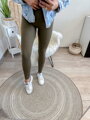 Gerippte Damen Leggings olivgrün