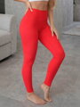 Damen rote PUSH-UP Leggings