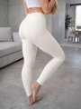 Creme PUSH-UP Leggings für Damen