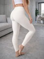 Creme PUSH-UP Leggings für Damen