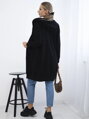 Langer Damen Hoodie mit Kaputze schwarz