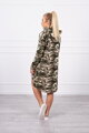 Damen Sweatshirt Kleid 9105 Khaki + Beige