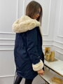 Damen Winterparka mit Kapuze und Fell MSF21-01 blau