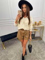 Damen-Ledershorts MSF braun