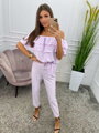 Damen Jumpsuit mit Rüschen in Lila