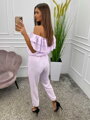 Damen Jumpsuit mit Rüschen in Lila