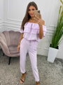 Damen Jumpsuit mit Rüschen in Lila