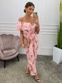 Jumpsuit mit Blumenmuster, Puderrosa