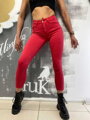 Stylische Damen 3/4 Hose in Rot 621-7