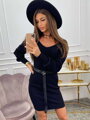 Damen-Strickkleid mit Spitze MSF Schwarz