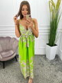 Langes Damenkleid mit Limettenmuster