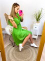 Damenkleid mit Faltenrock grün