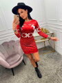Damenkleid im roten Weihnachtsdesign