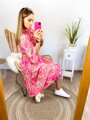 Damenkleid in Rosa mit Krawatte um den Hals