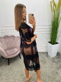 Schwarze Badetunika für Damen mit Mandalamuster