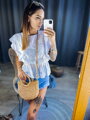 Damen Sommerbluse mit madeira MFY weiß