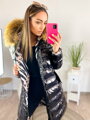 Damen Glanzjacke in Schwarz
