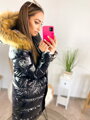 Damen Glanzjacke in Schwarz