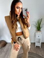 Kamelfarbenes Crop-Top für Damen