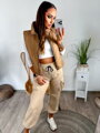 Kamelfarbenes Crop-Top für Damen