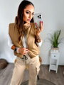 Kamelfarbenes Crop-Top für Damen