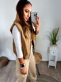 Kamelfarbenes Crop-Top für Damen