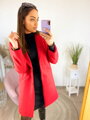 Damenmantel in Rot mit Knopf