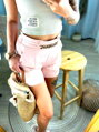 Elegante Damenshorts mit Kette MFY rosa