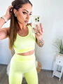 Damski wygodny zestaw FITNESS neonowy żółty