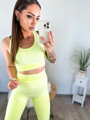 Damski wygodny zestaw FITNESS neonowy żółty