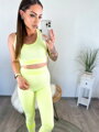 Damski wygodny zestaw FITNESS neonowy żółty