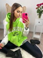 Stylisches Sweatshirt BROOKLYN in Weiß-Grün-Kombination