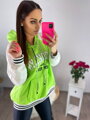 Stylisches Sweatshirt BROOKLYN in Weiß-Grün-Kombination