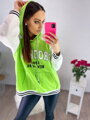 Stylisches Sweatshirt BROOKLYN in Weiß-Grün-Kombination