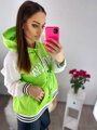 Stylisches Sweatshirt BROOKLYN in Weiß-Grün-Kombination