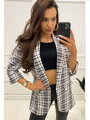 Damen Karojacke in Grau-Weiß-Kombination