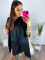 Hemdblusenkleid mit der Aufschrift SMILE schwarz