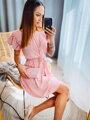 Damen-Sommerkleid im A-Linien-Schnitt mit MFY hellrosa Handtasche