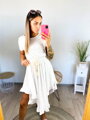 Romantisches Damenkleid mit Spitze in Weiß