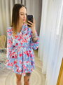 Damen Sommerkleid mit Rüschenärmeln MFY blau