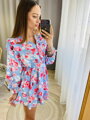Damen Sommerkleid mit Rüschenärmeln MFY blau