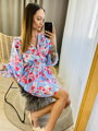 Damen Sommerkleid mit Rüschenärmeln MFY blau