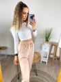 Velours-Jogginghose in blassrosa Farbe