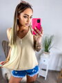 Cremefarbenes Tanktop für Damen mit verstellbaren Trägern