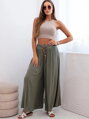 Letné viskózové nohavice 81733 khaki 