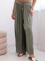 Letné viskózové nohavice 81733 khaki 